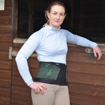 Airflow non sweat, ultra-light specialist fabric. Improves rider posture. Strong durable and can be worn next to skin without rash, does not restrict surface sensory nerves.